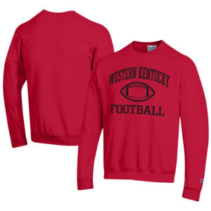 Men's Champion  Red Western Kentucky Hilltoppers Football Powerblend Pullover Sweatshirt