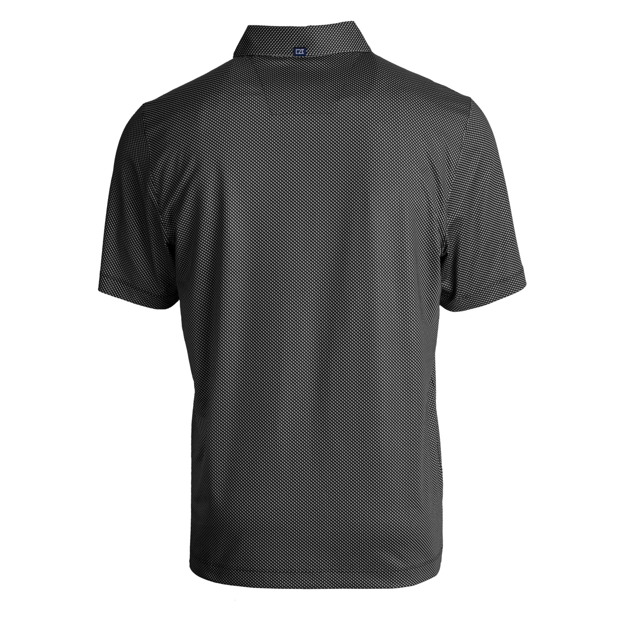 Men's Cutter & Buck Black/White SMU Mustangs Pike Eco Symmetry Print Stretch Recycled Polo - Image 4