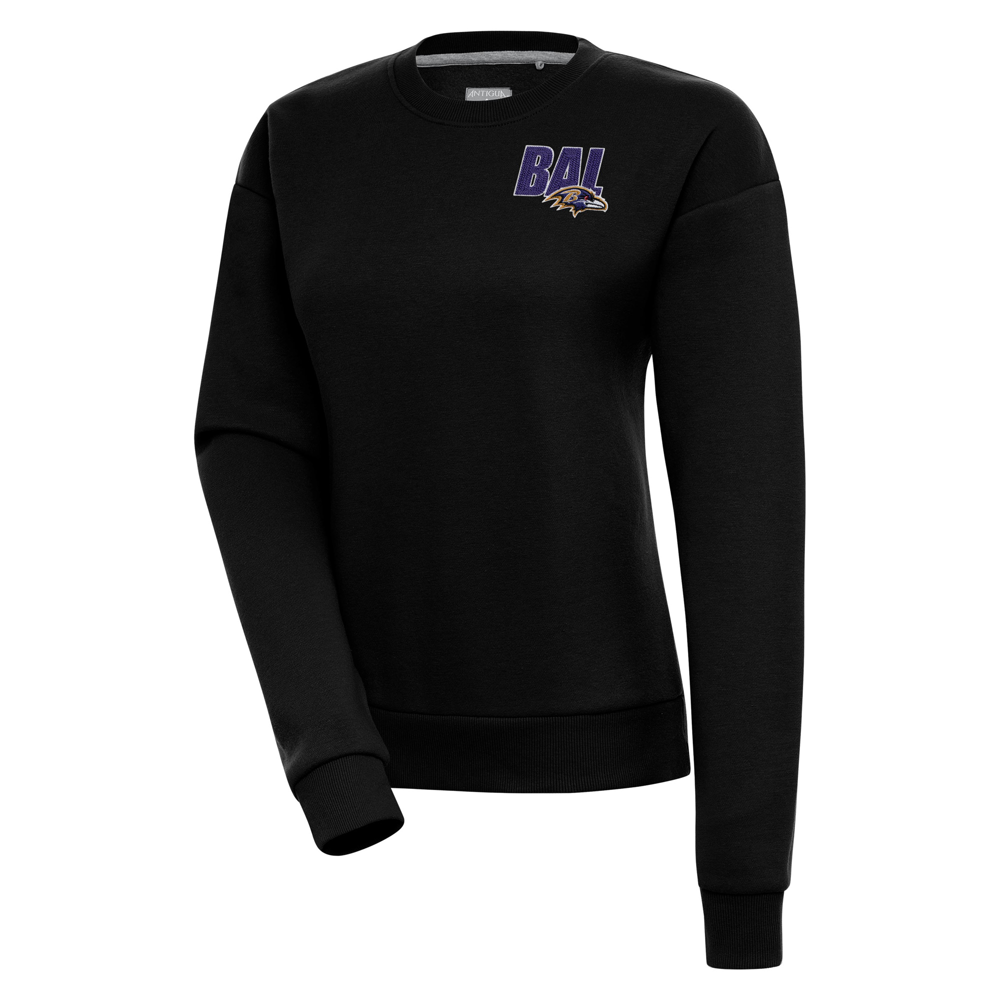 Women's Antigua Black Baltimore Ravens Victory Pullover Sweatshirt