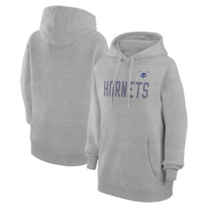 Women's G-III 4Her by Carl Banks  Heather Gray Charlotte Hornets Dot Print Pullover Hoodie