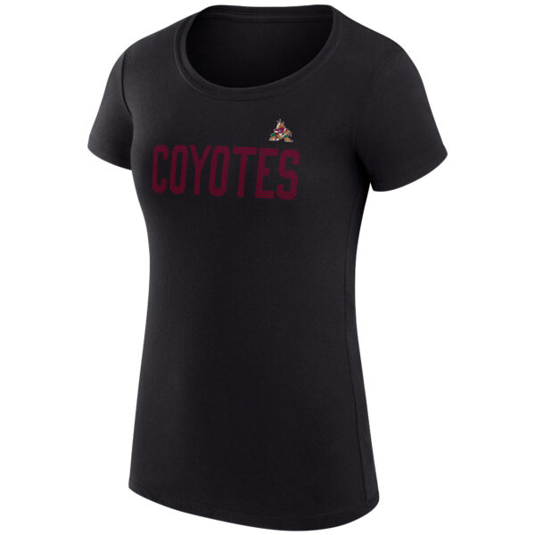 Women's G-III 4Her by Carl Banks  Black Arizona Coyotes Dot Print Fitted Team T-Shirt - Image 6