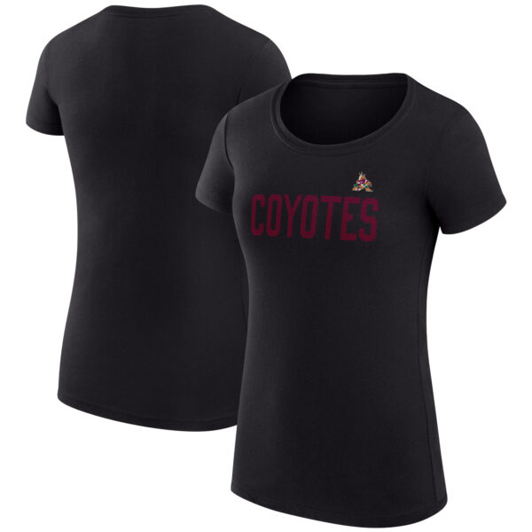 Women's G-III 4Her by Carl Banks  Black Arizona Coyotes Dot Print Fitted Team T-Shirt
