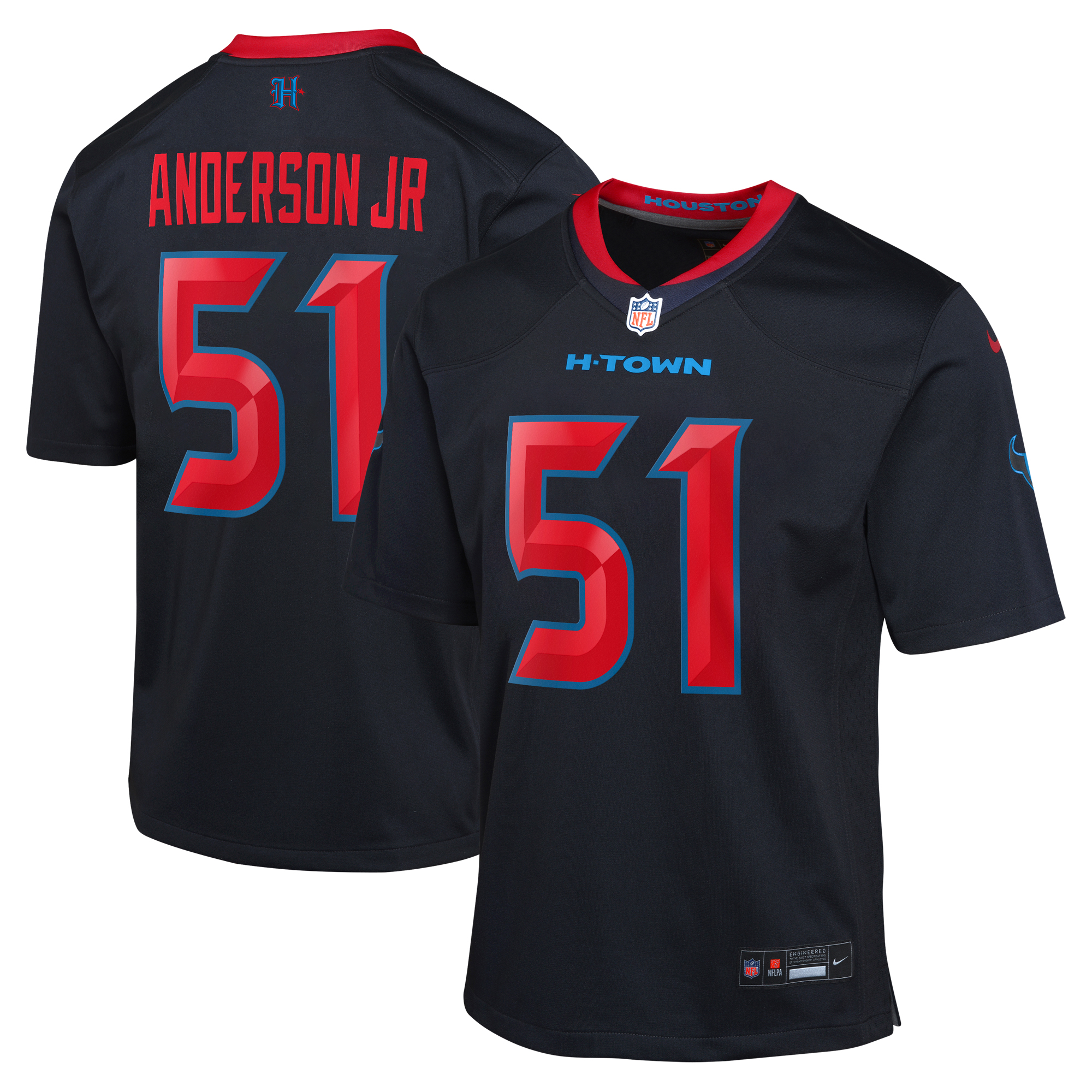 Youth Nike Will Anderson Jr. Navy Houston Texans 2nd Alternate Game Jersey - Image 5