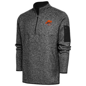 Men's Antigua  Heather Black Bucknell Bison Fortune Quarter-Zip Pullover Jacket