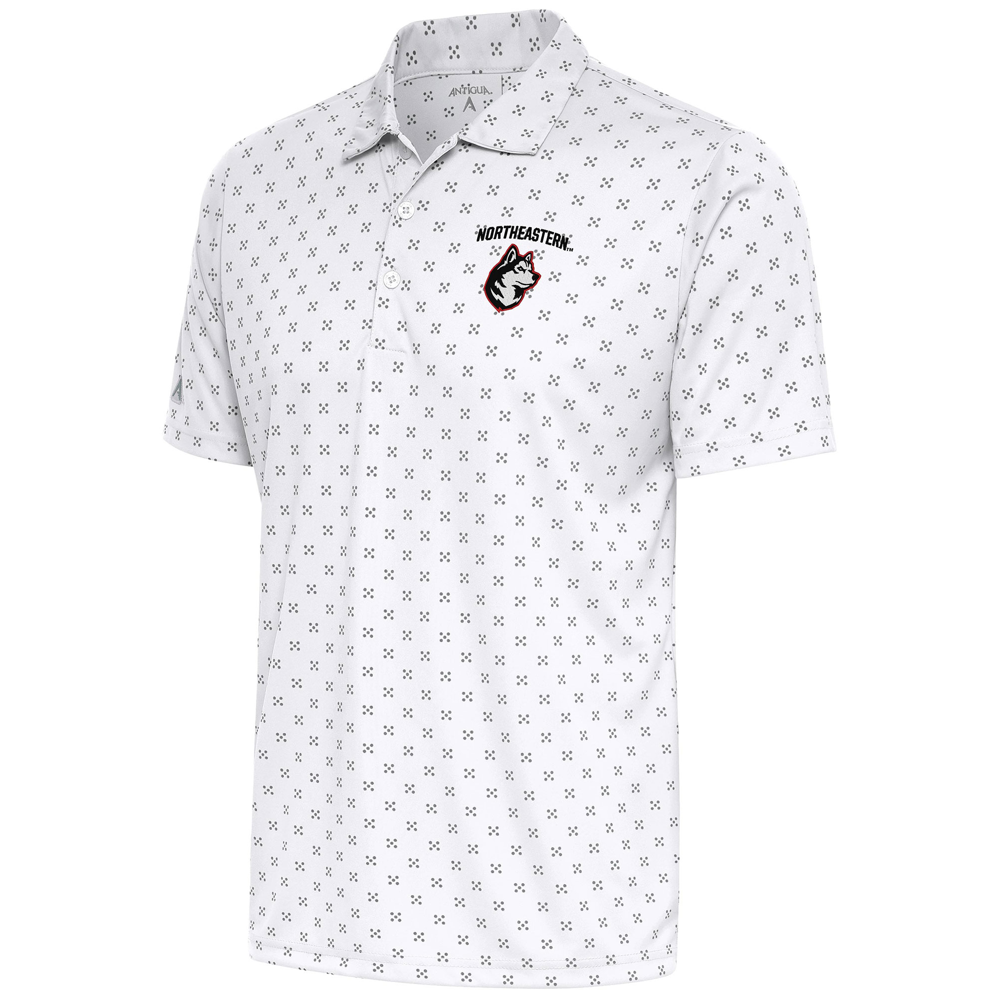 Men's Antigua White Northeastern Huskies Spark Polo