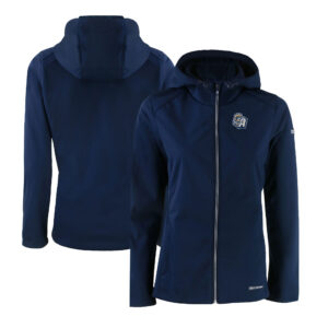 Women's Cutter & Buck  Navy San Antonio Missions Evoke Eco Softshell Recycled Full-Zip Jacket