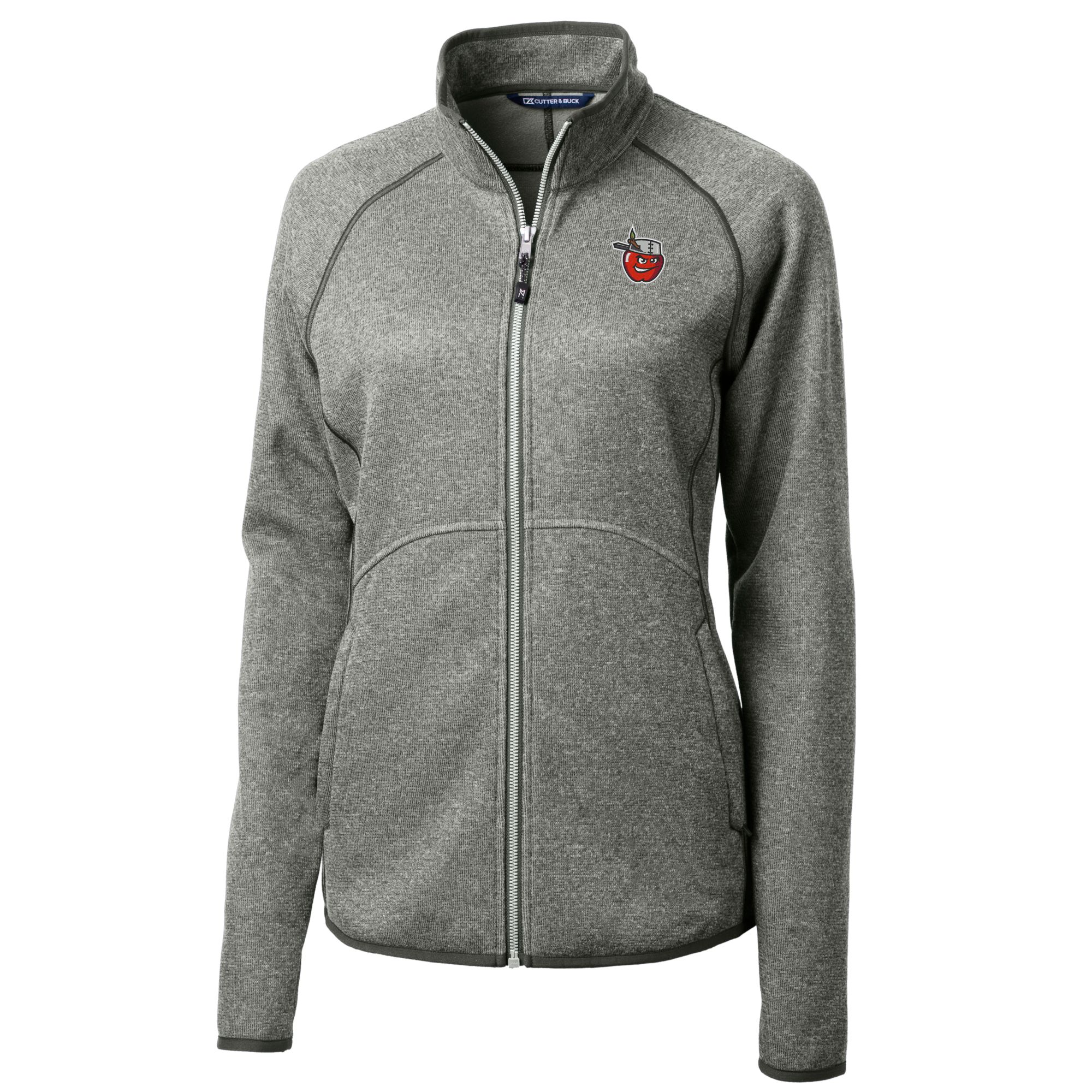 Women's Cutter & Buck Heather Gray Fort Wayne TinCaps Mainsail Sweater-Knit Full-Zip Jacket - Image 3