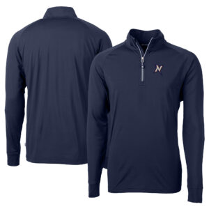 Men's Cutter & Buck  Navy Northwest Arkansas Naturals Adapt Eco Knit Stretch Recycled Big & Tall Quarter-Zip Pullover Top