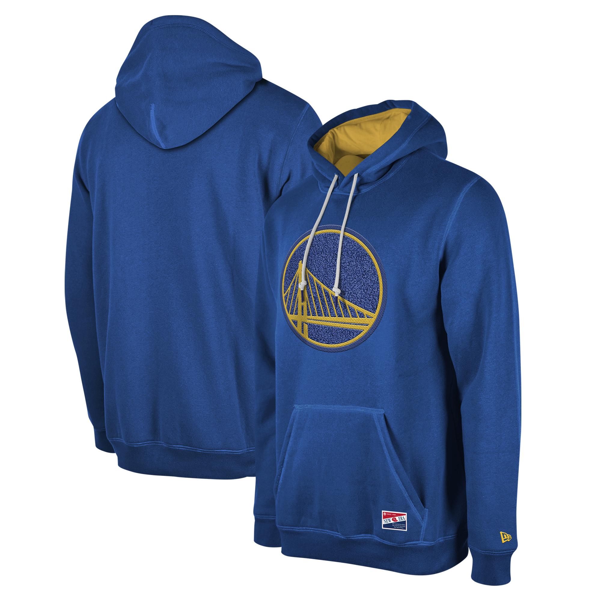 Men's New Era Royal Golden State Warriors Corduroy Applique Pullover Hoodie - Image 5