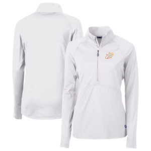 Women's Cutter & Buck White Houston Astros City Connect Adapt Eco Knit Recycled Half-Zip Pullover Top