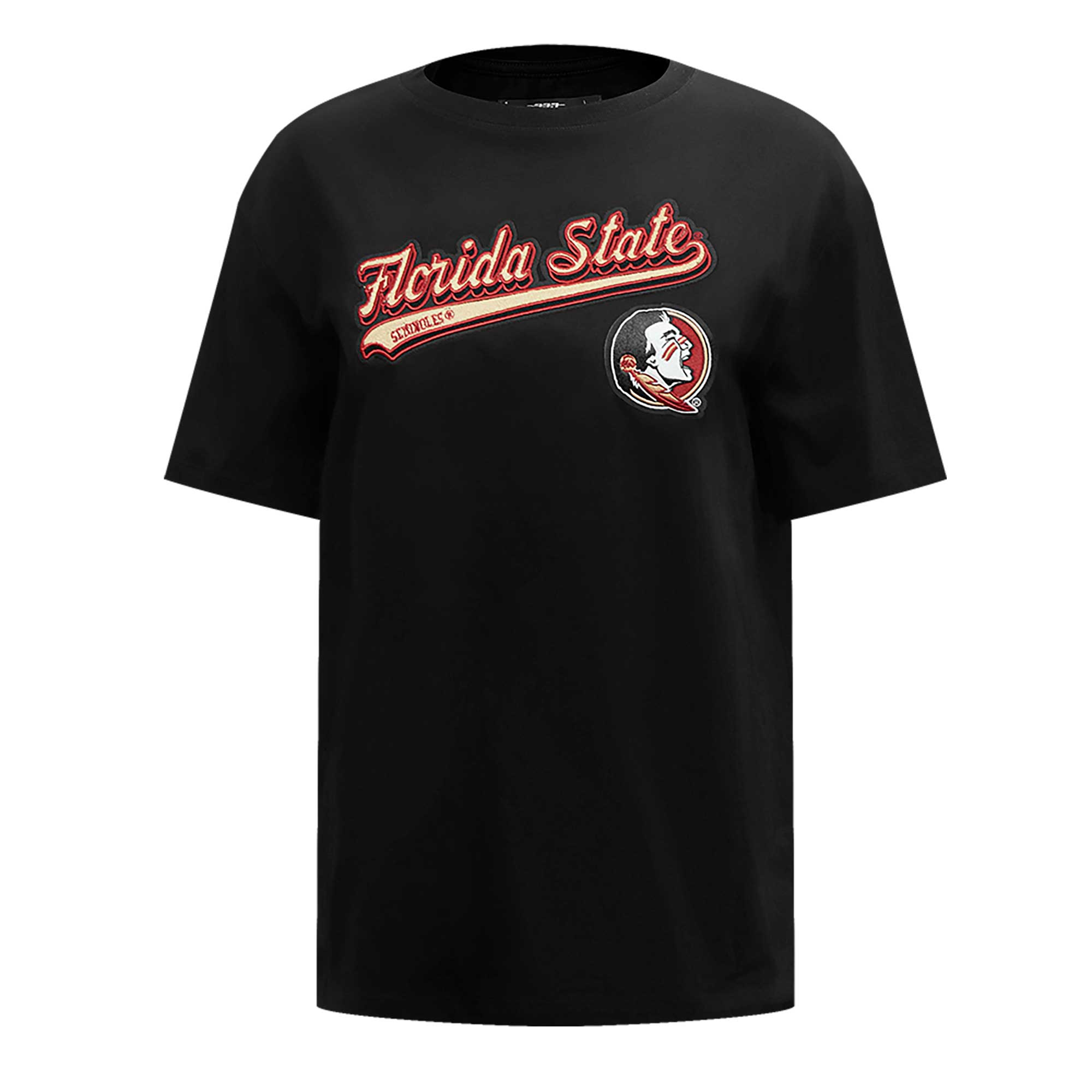 Women's Pro Standard Black Florida State Seminoles Script Tail Oversized Boyfriend T-Shirt - Image 11
