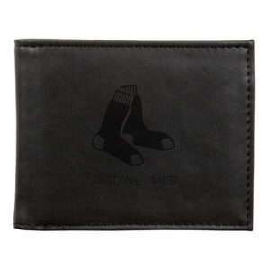 Black Boston Red Sox Laser-Engraved Billfold Wallet
