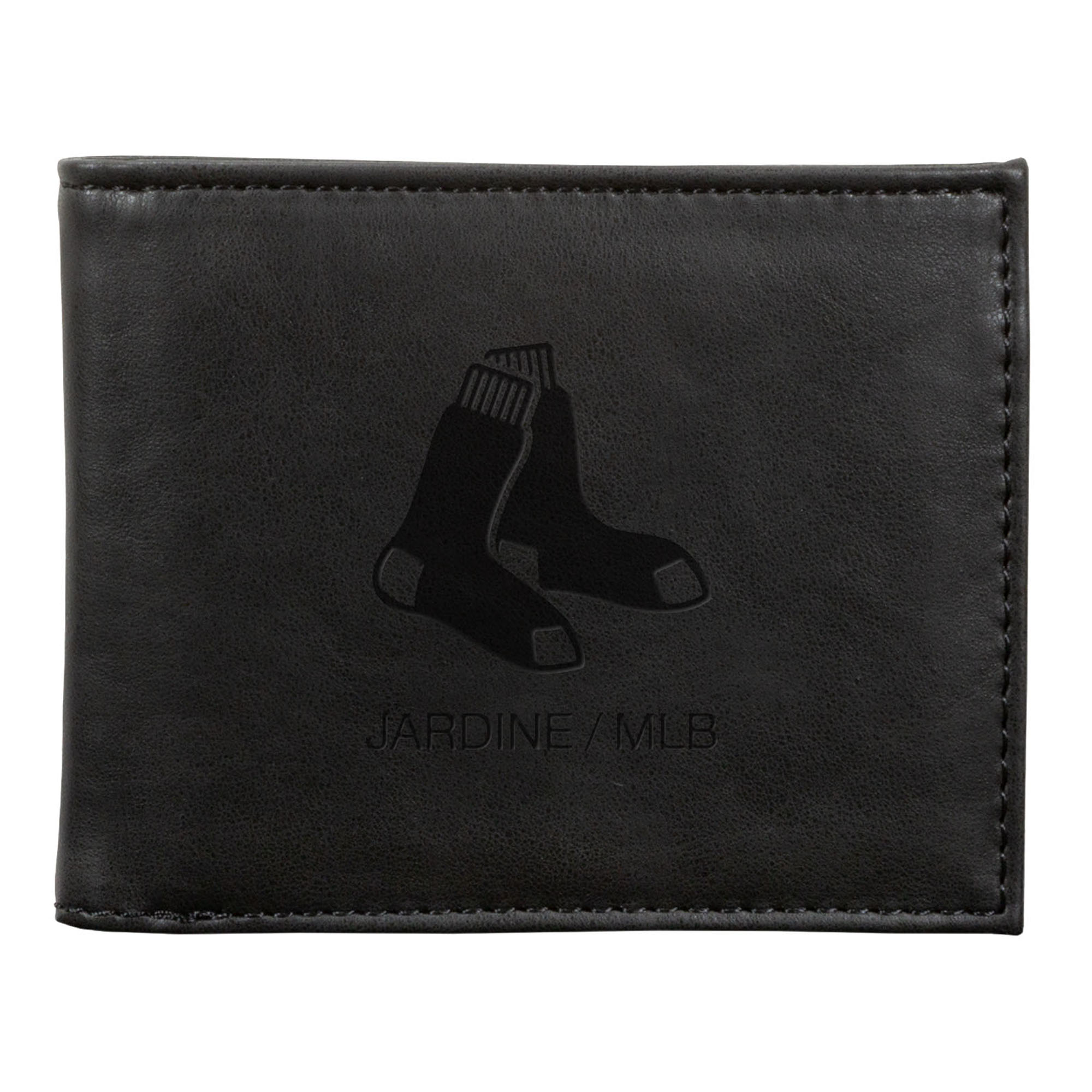 Black Boston Red Sox Laser-Engraved Billfold Wallet