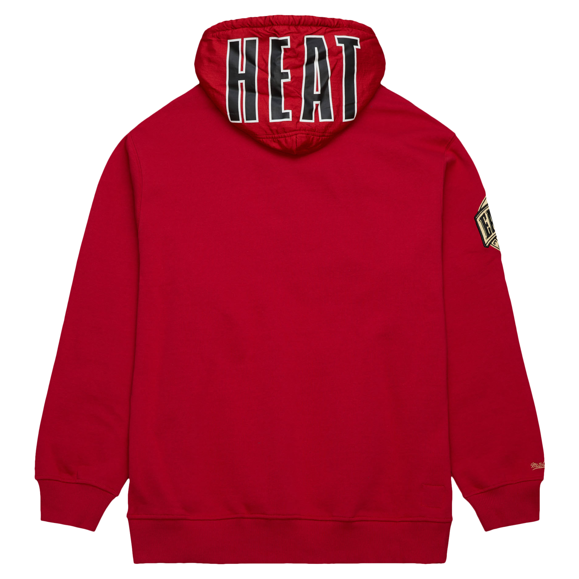 Men's Mitchell & Ness Red Miami Heat Team OG 2.0 Vintage Logo Fleece Pullover Hoodie - Image 6
