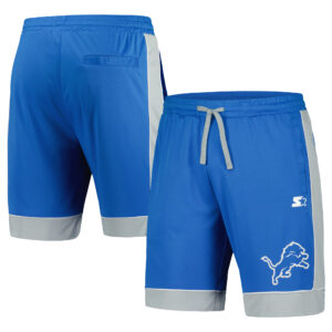 Men's Starter Blue/Silver Detroit Lions Fan Favorite Fashion Shorts