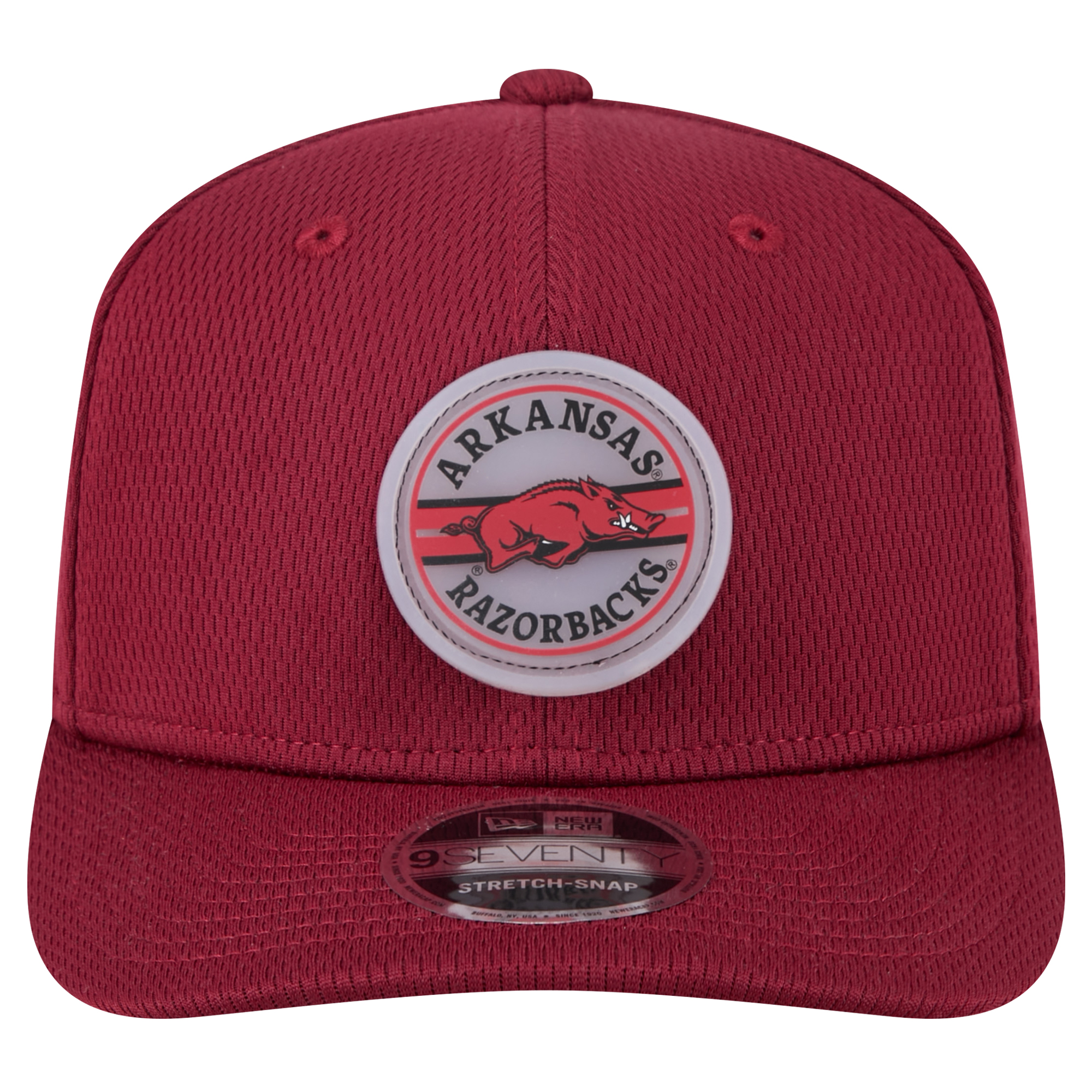 Men's New Era Cardinal Arkansas Razorbacks Patched 9SEVENTY Stretch-Snap Adjustable Hat - Image 3