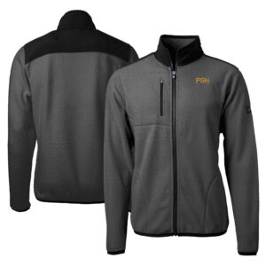 Men's Cutter & Buck Gray Pittsburgh Pirates City Connect Cascade Eco Sherpa Fleece Full-Zip Jacket