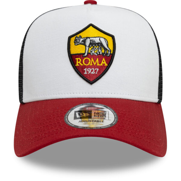 Men's New Era White AS Roma A-Frame Trucker 9FORTY Adjustable Hat - Image 3