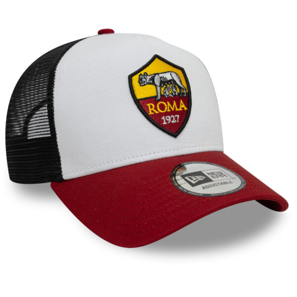 Men's New Era White AS Roma A-Frame Trucker 9FORTY Adjustable Hat - Image 9