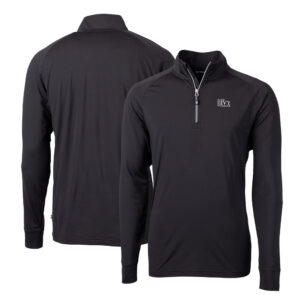Men's Cutter & Buck Black Ivy League Adapt Eco Knit Stretch Recycled Big & Tall Quarter-Zip Pullover Top