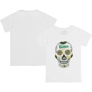 Toddler Tiny Turnip White Oregon Ducks Sugar Skull  T-Shirt