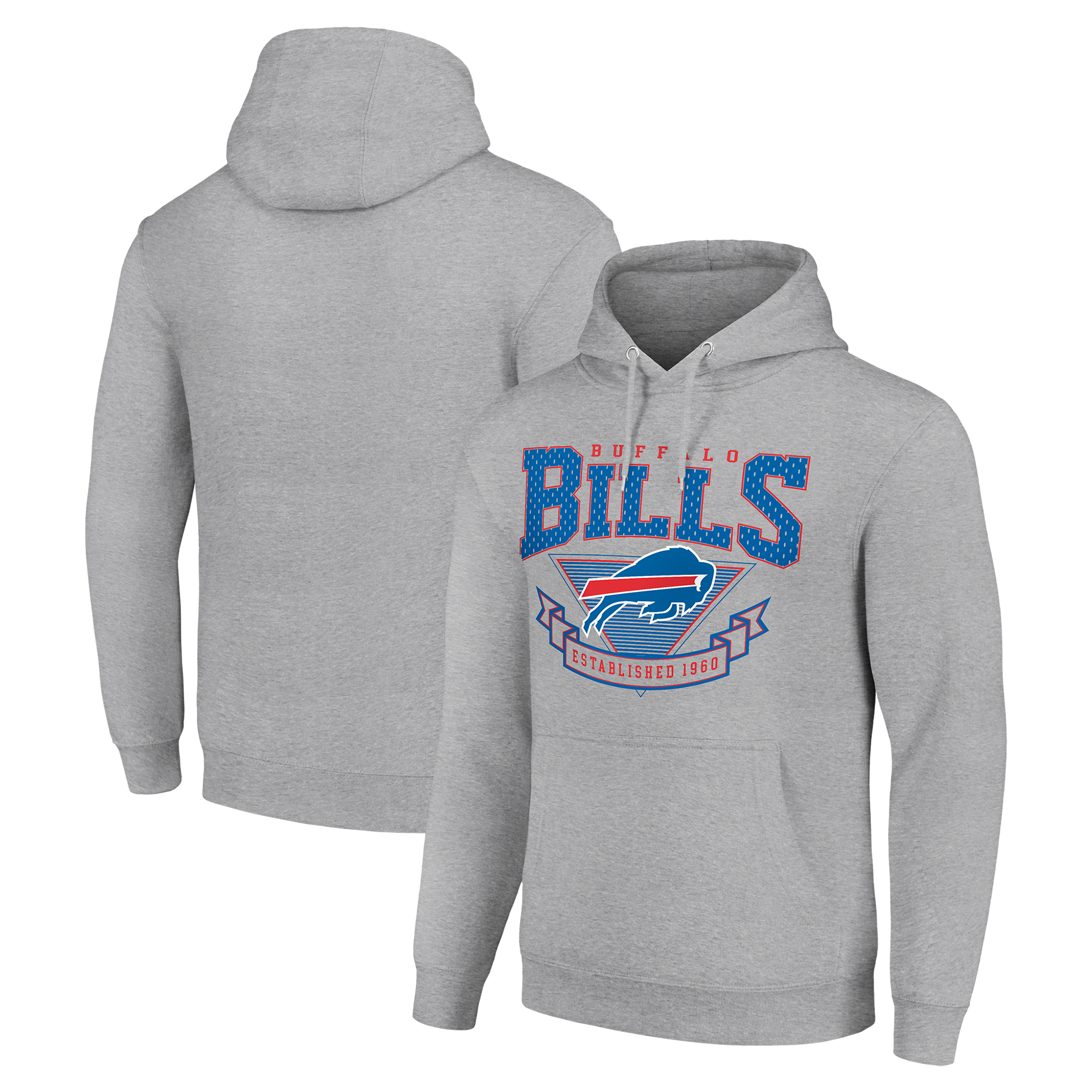 Men's Starter Heather Gray Buffalo Bills ‘80s Inspired Pullover Hoodie