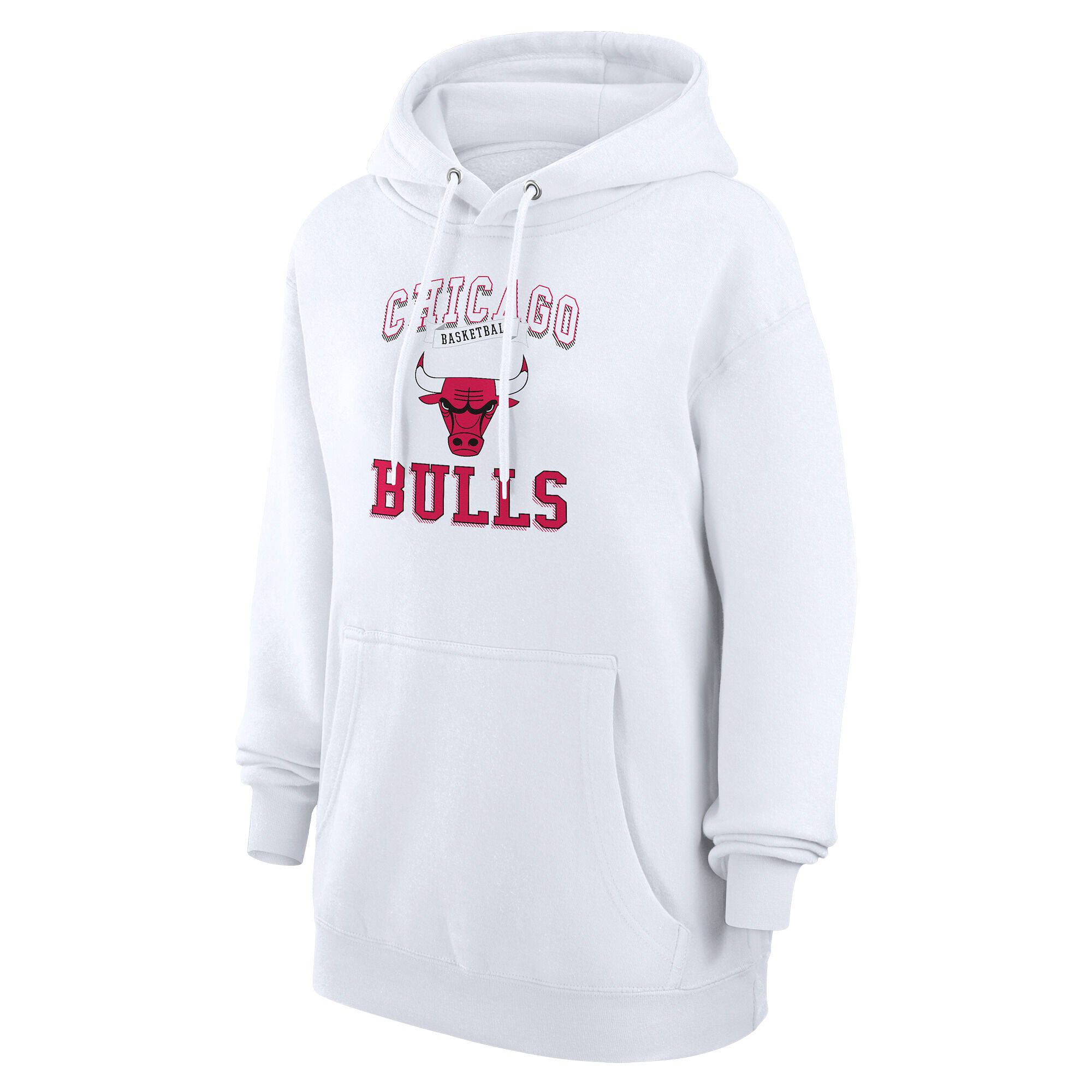 Women's G-III 4Her by Carl Banks White Chicago Bulls Graphic Fleece Pullover Hoodie - Image 3