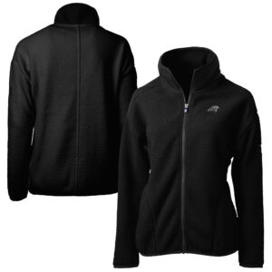 Women's Cutter & Buck Black Carolina Panthers Cascade Eco Sherpa Fleece Full-Zip Jacket