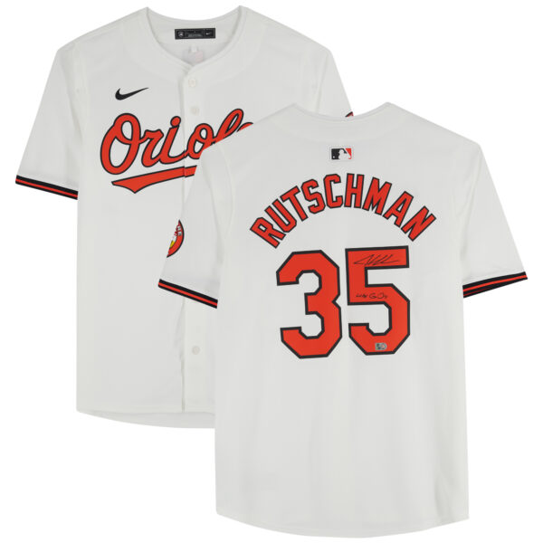 Adley Rutschman Baltimore Orioles Autographed White Nike Limited Jersey with "Lets Go O's" Inscription - Image 6