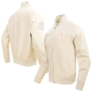 Men's Pro Standard Cream Houston Astros Neutral Twill Full-Zip Jacket