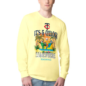 Men's Margaritaville Yellow Minnesota Twins Five O'Clock Graphic Long Sleeve T-Shirt