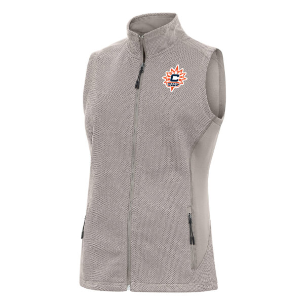 Women's Antigua Gray Connecticut Sun Course Full-Zip Vest