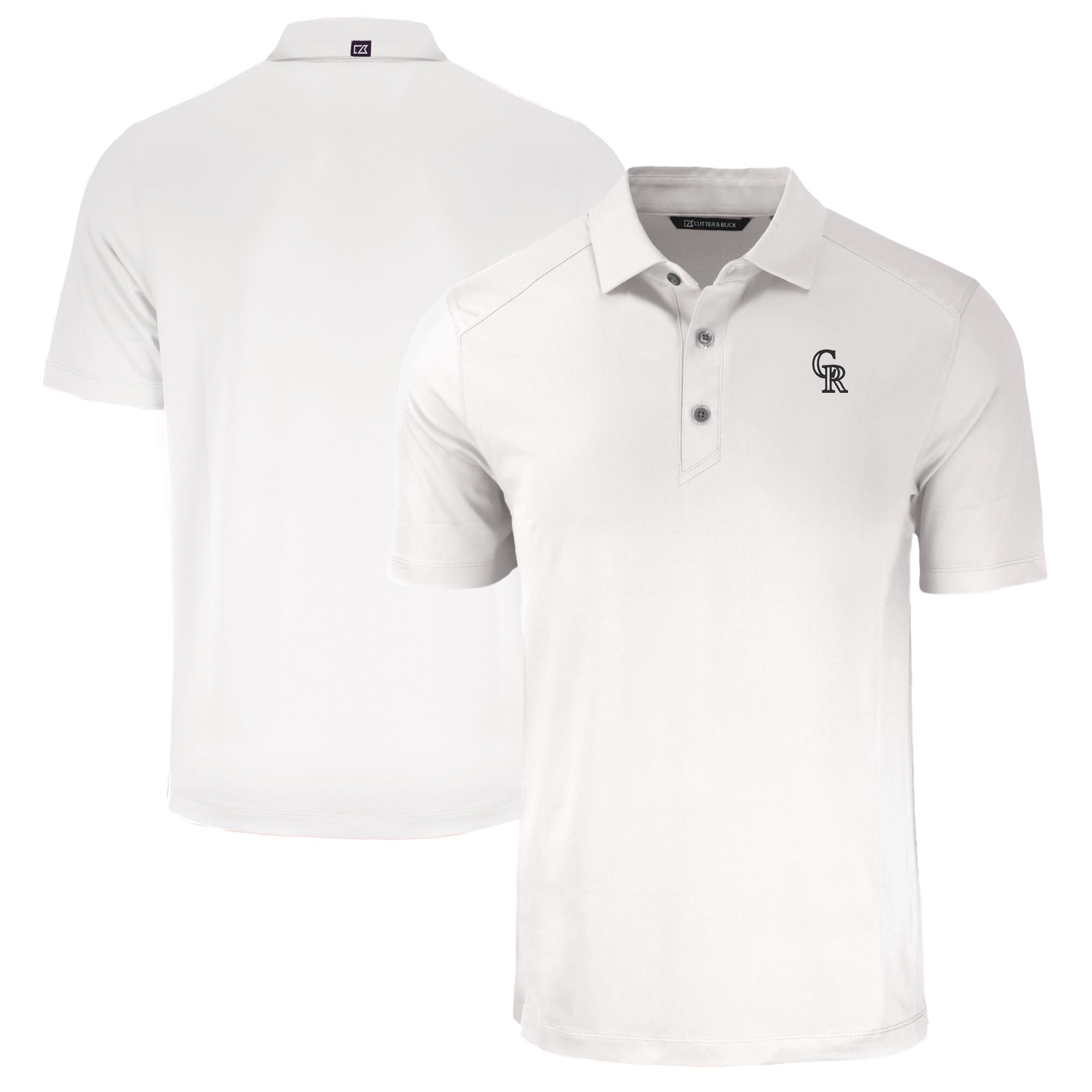 Men's Cutter & Buck White Colorado Rockies Big & Tall Forge Eco Stretch Recycled Polo