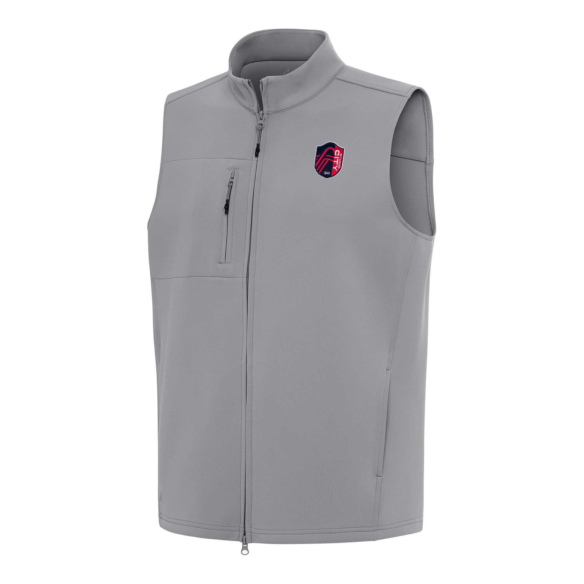 Men's Antigua Gray St. Louis City SC Demand Full-Zip Vest