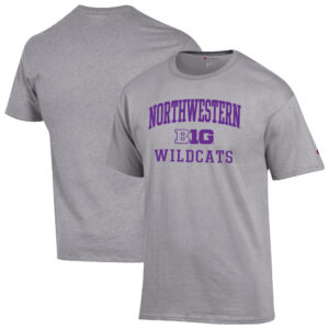 Men's Champion Gray Northwestern Wildcats Big Ten T-Shirt