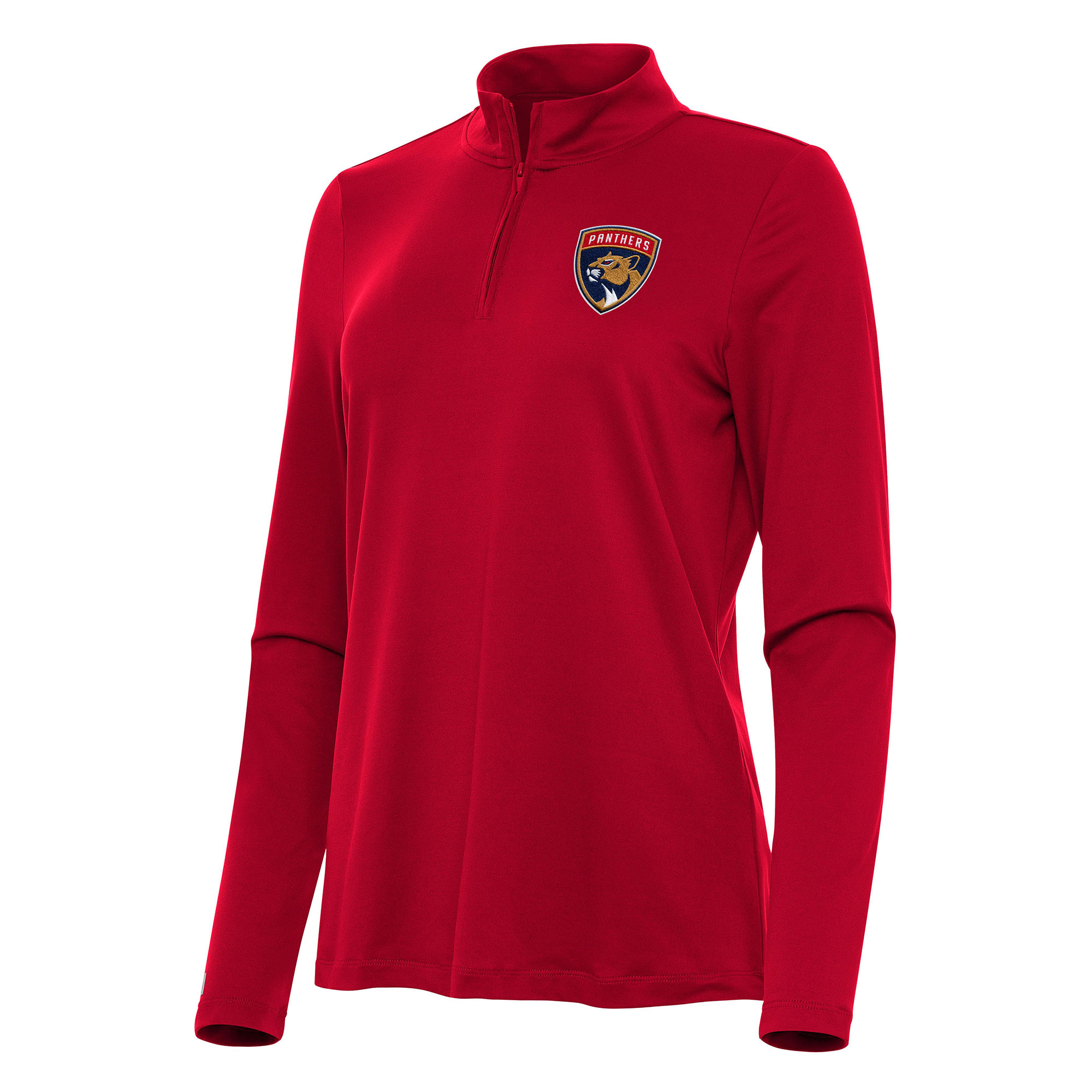 Women's Antigua Red Florida Panthers Reprocess Quarter-Zip Top
