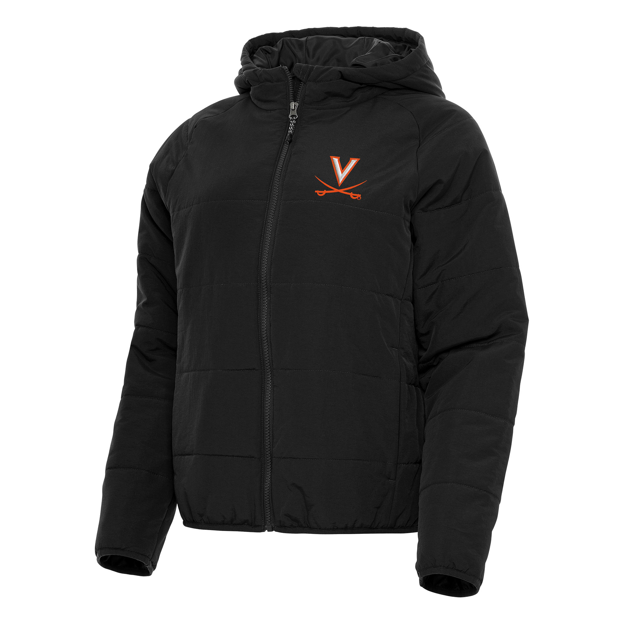 Women's Antigua Black Virginia Cavaliers Universe Full-Zip Puffer Jacket