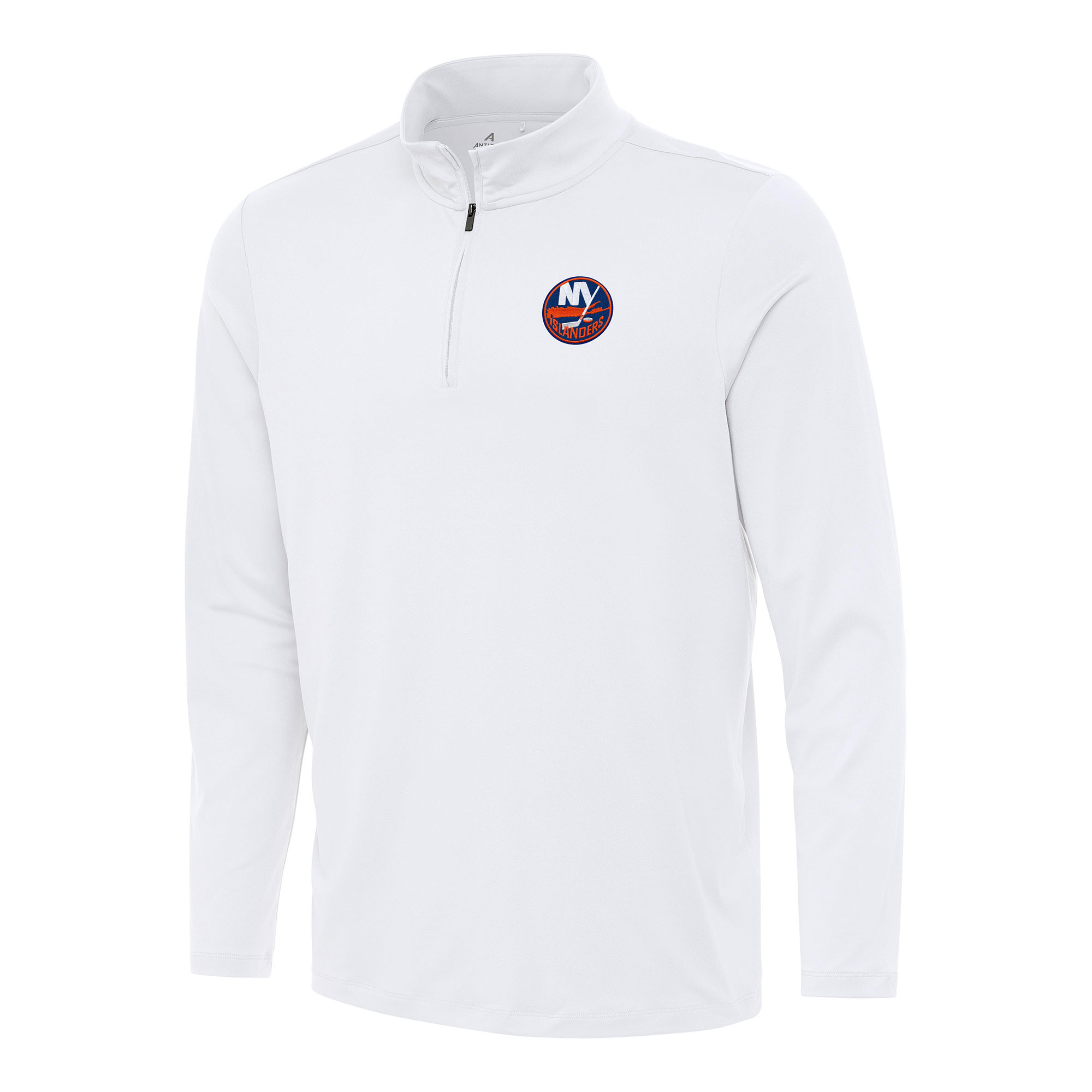 Men's Antigua Orange/Charcoal New York Islanders Generation Quarter-Zip Pullover Jacket