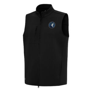 Men's Antigua Black Minnesota Timberwolves Demand Full-Zip Vest