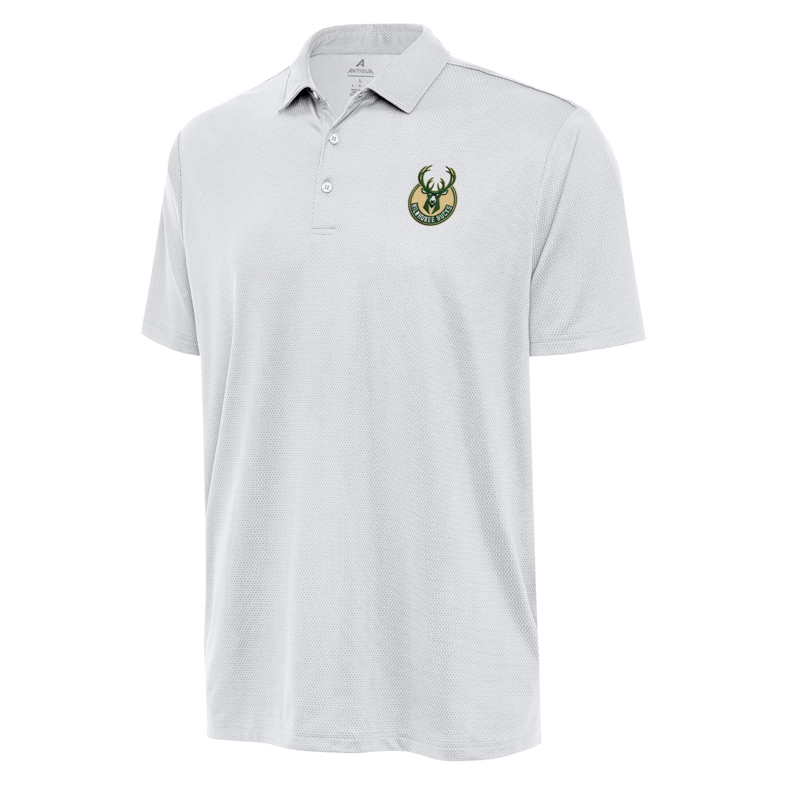Men's Antigua White Milwaukee Bucks Big & Tall Ellipse Polo