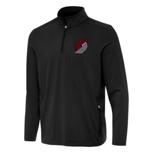 Men's Antigua  Black Portland Trail Blazers Perilous Quarter-Zip Sweatshirt