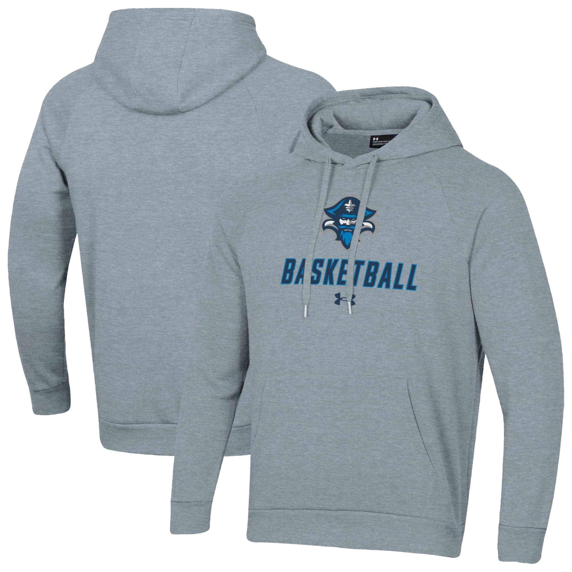 Men's Under Armour Gray New Orleans Privateers Basketball Rival Raglan Fleece Pullover Hoodie