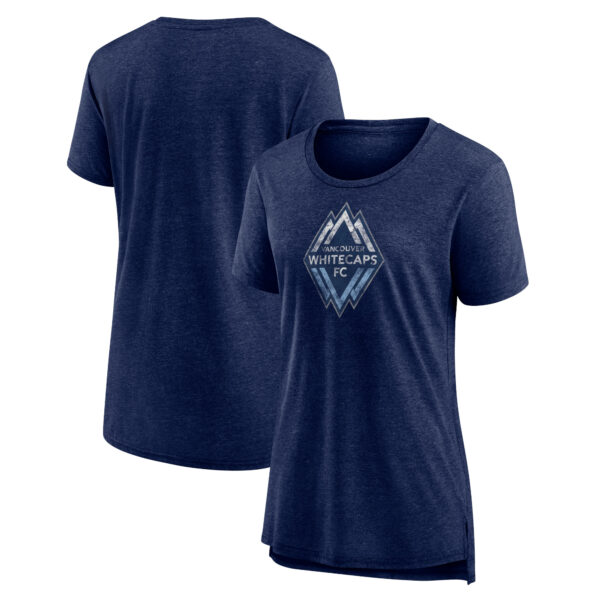 Women's Heather Deep Sea Blue Vancouver Whitecaps FC Distressed Vintage Primary Tri-Blend T-Shirt