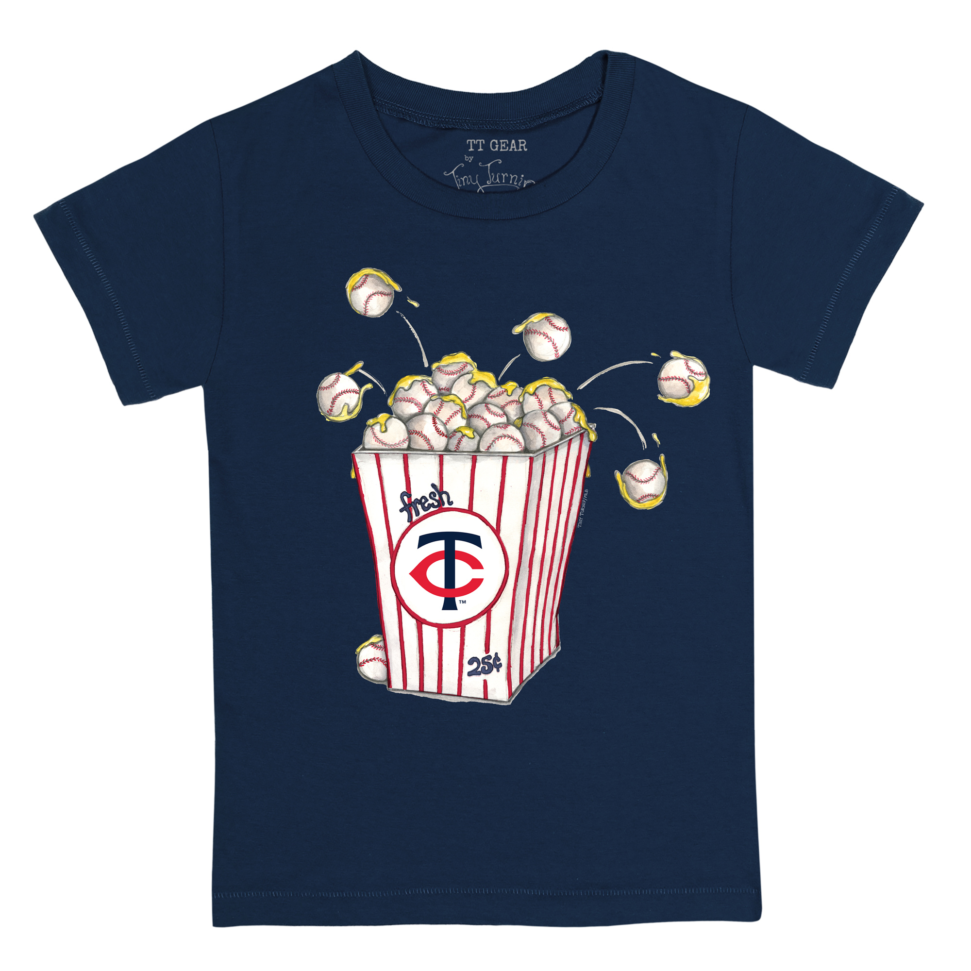 Toddler Tiny Turnip Navy Minnesota Twins Popcorn T-Shirt - Image 3