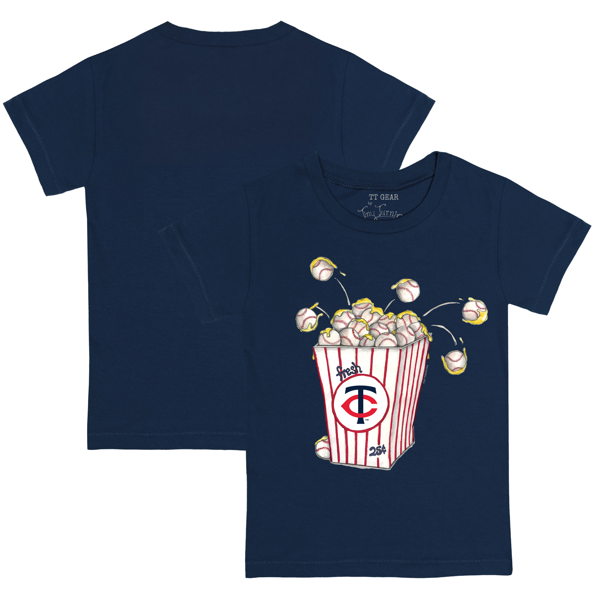 Toddler Tiny Turnip Navy Minnesota Twins Popcorn T-Shirt