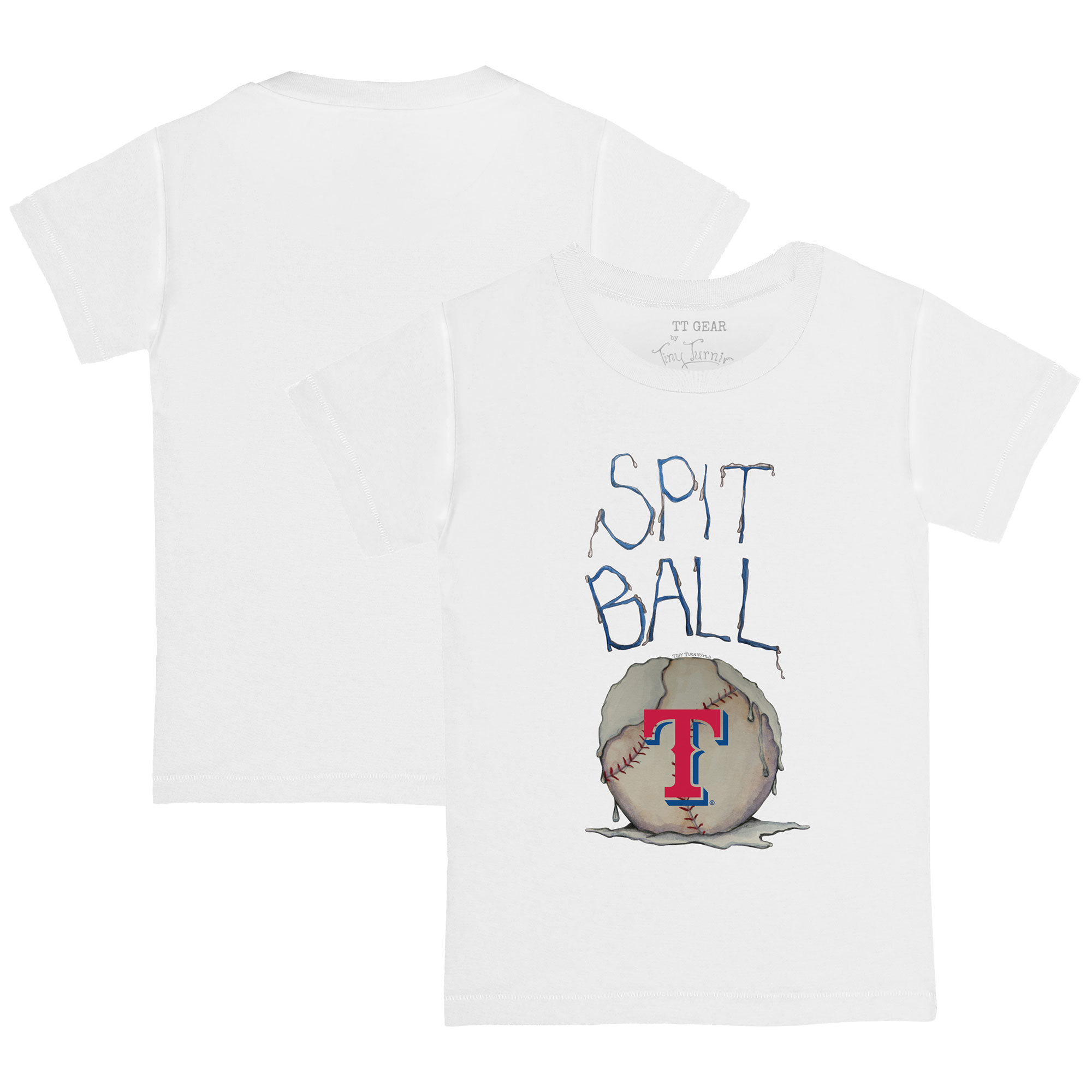 Youth Tiny Turnip White Texas Rangers Spit Ball T-Shirt - Image 2