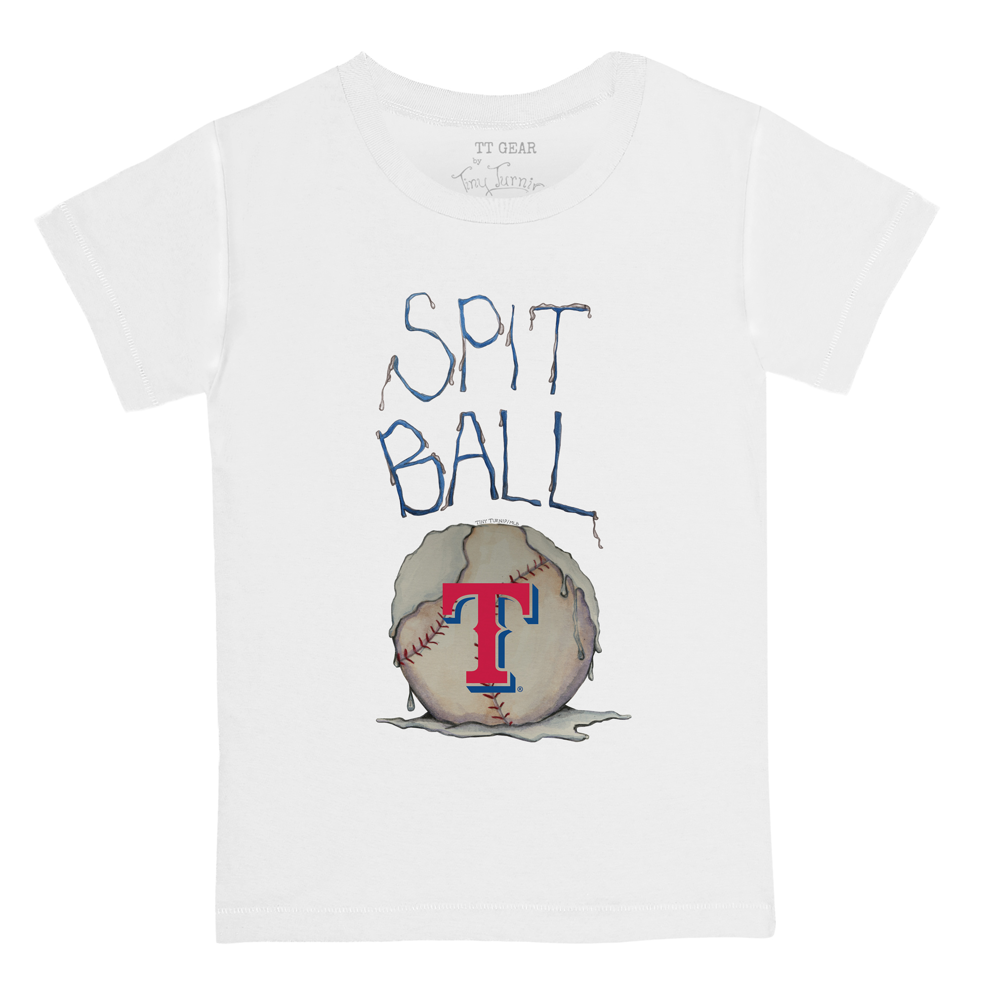 Youth Tiny Turnip White Texas Rangers Spit Ball T-Shirt - Image 6