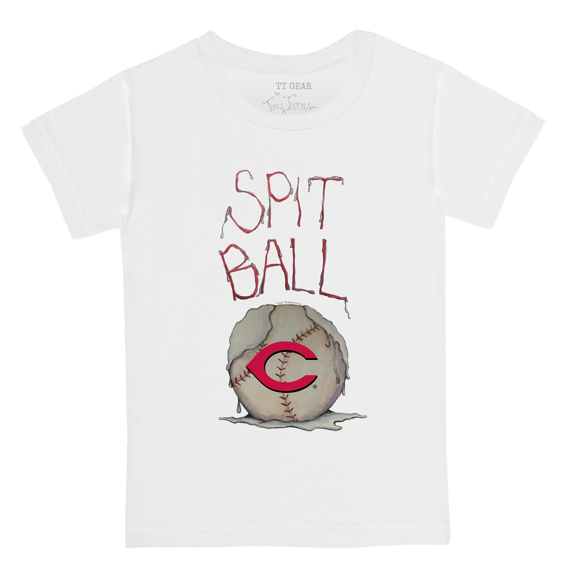 Youth Tiny Turnip White Cincinnati Reds Spit Ball T-Shirt - Image 3