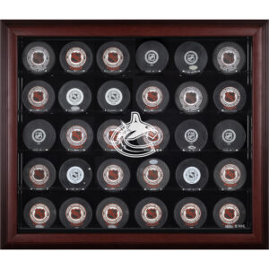 Vancouver Canucks 30-Puck Mahogany Display Case