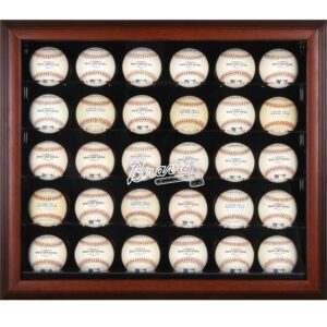 Atlanta Braves Logo Mahogany Framed 30-Ball Display Case
